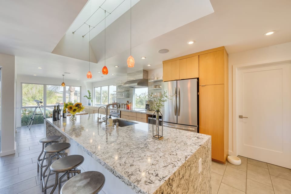Functional kitchen island - perfect for meal prepping.