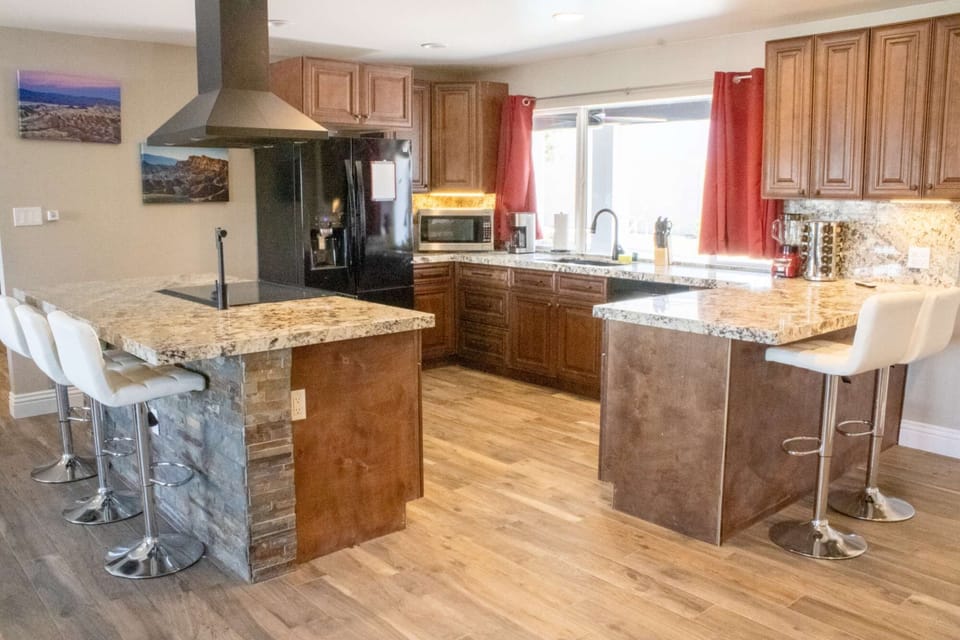 "Well stocked kitchen"