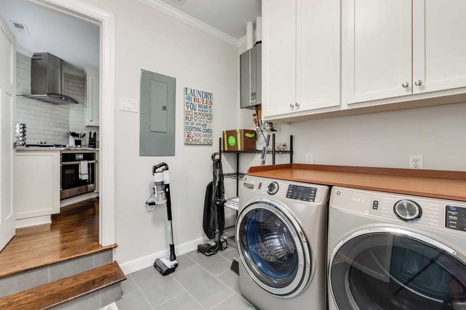Laundry Room: Enjoy high-end appliances and a charming space for all your laundry needs!