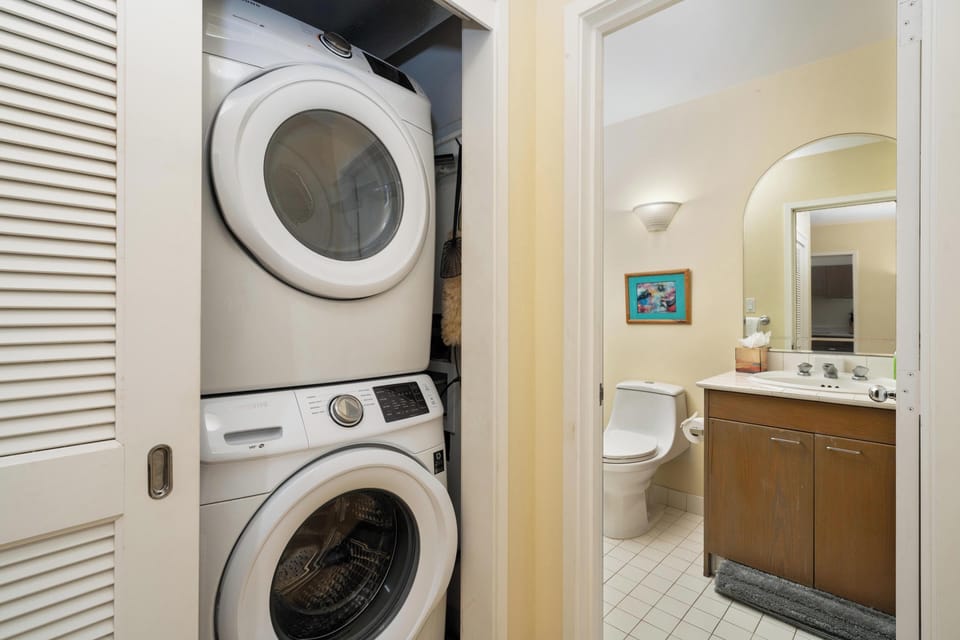 Washer and dryer for guest use