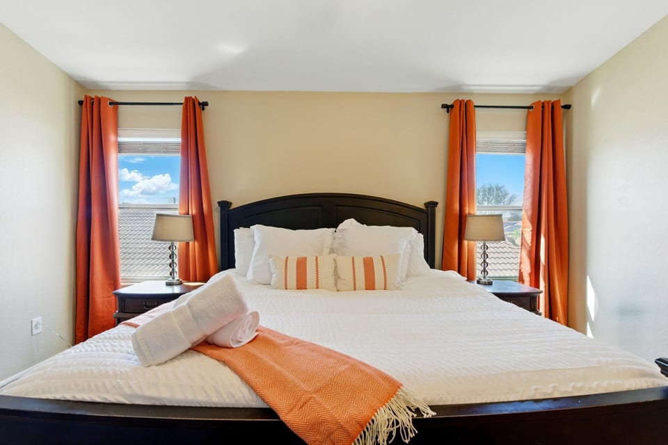 King-sized bed in the primary bedroom - dreamy way to end an adventurous day!