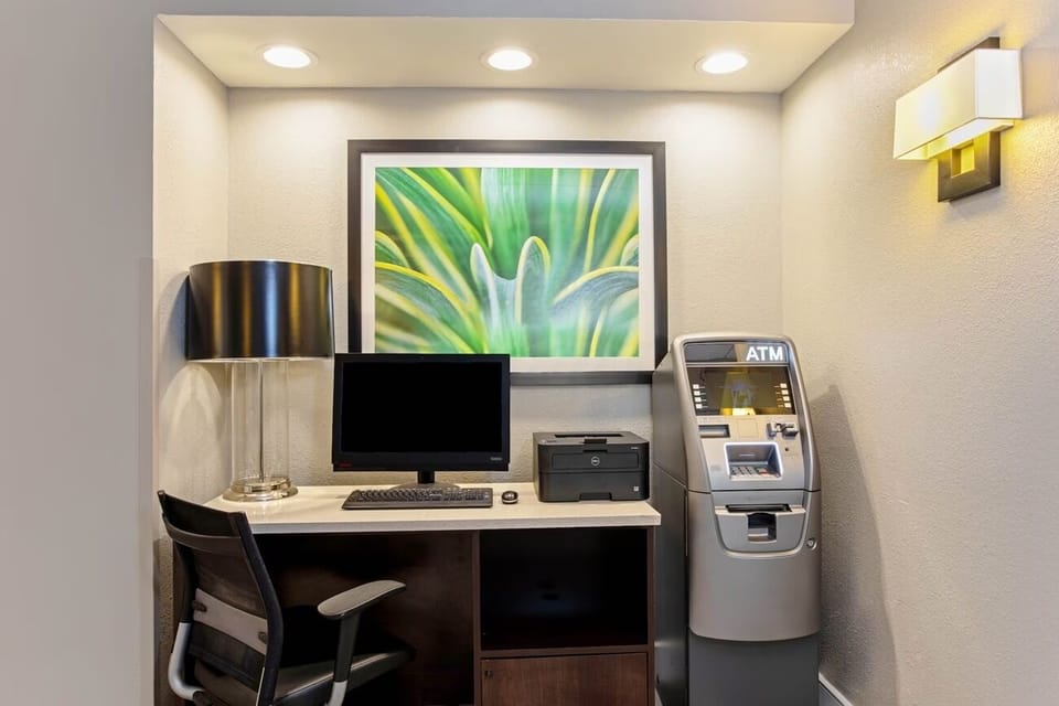 Handle quick tasks and cash needs at the business nook.