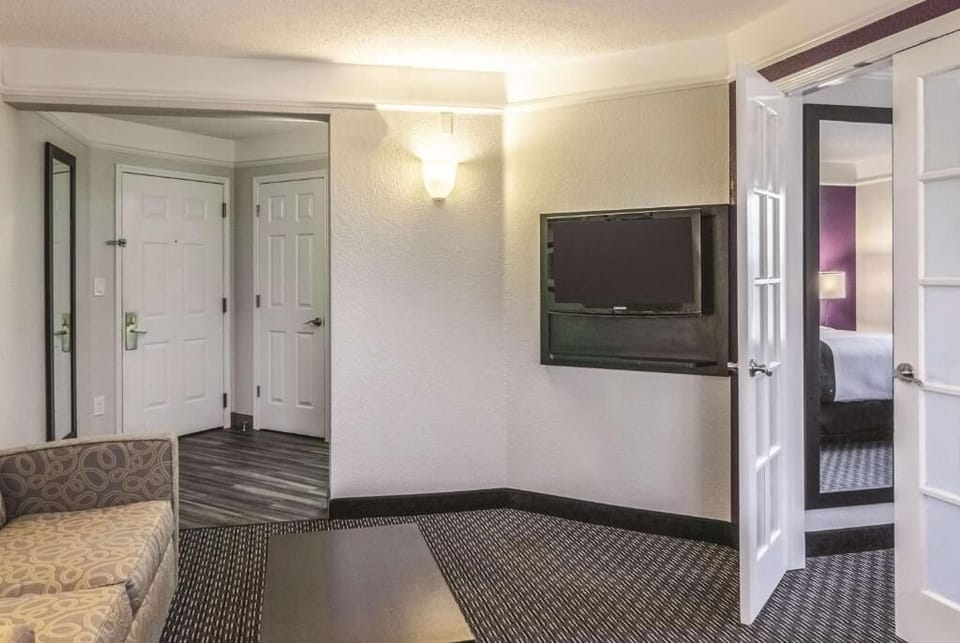 Kick back with your favorite shows in the comfortable lounge.