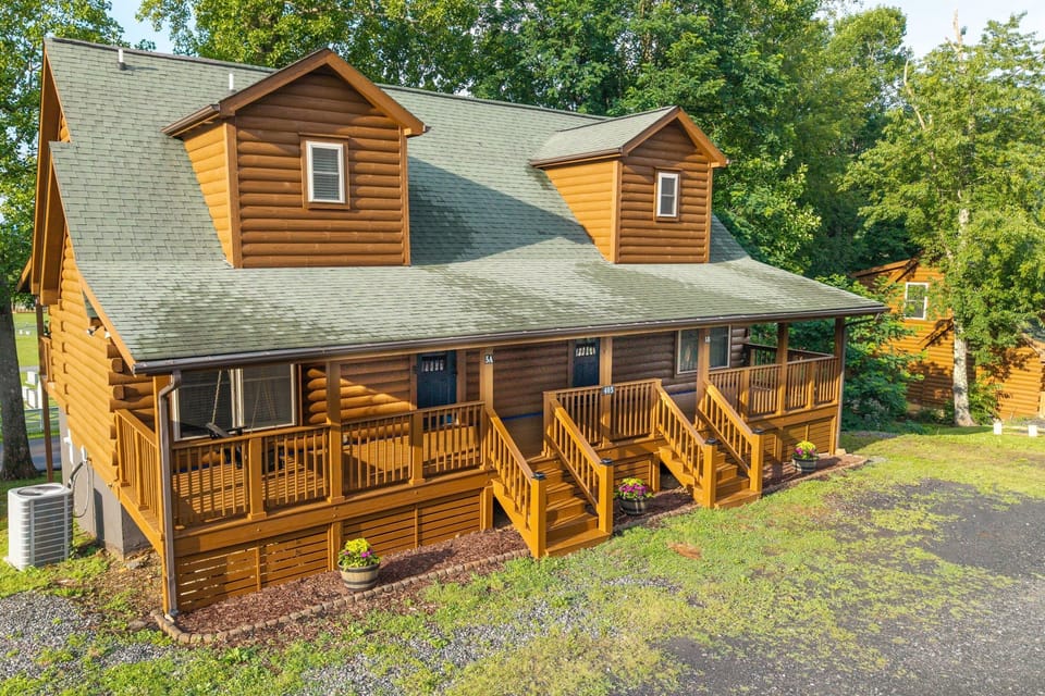 Welcome to The Sapphire and Topaz Owl Cabins! Two magnificent log cabin townhouses under one roof, ready to host your unforgettable mountain getaway!