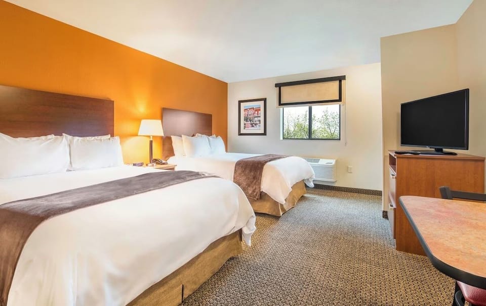 Settle into a spacious double-queen room made for families.