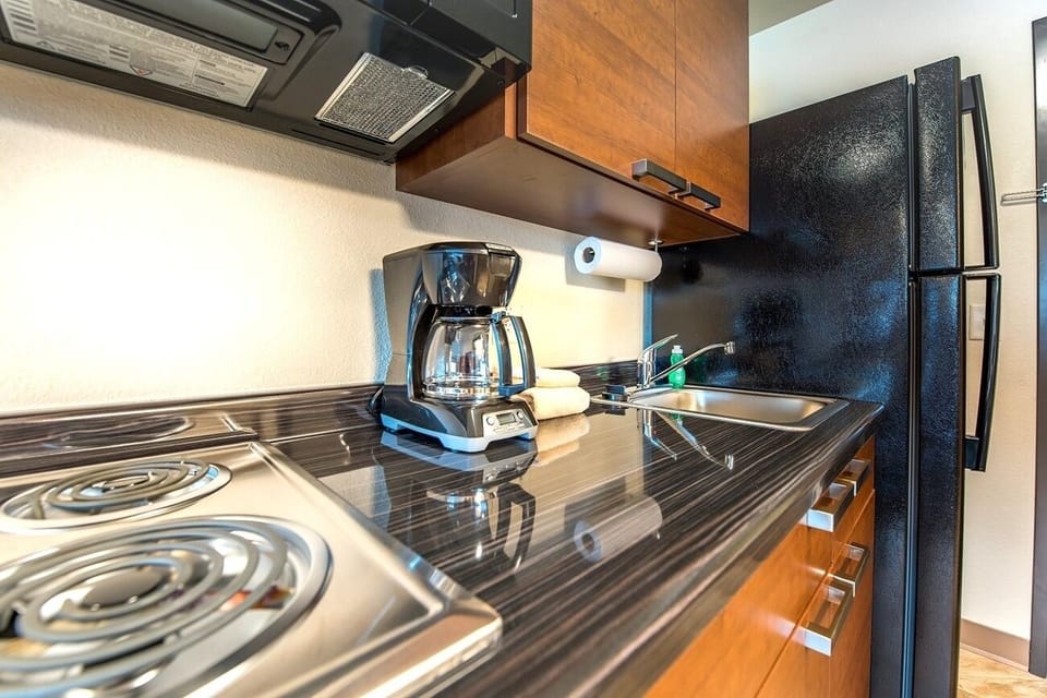 Brew morning coffee and prepare simple bites with ease.