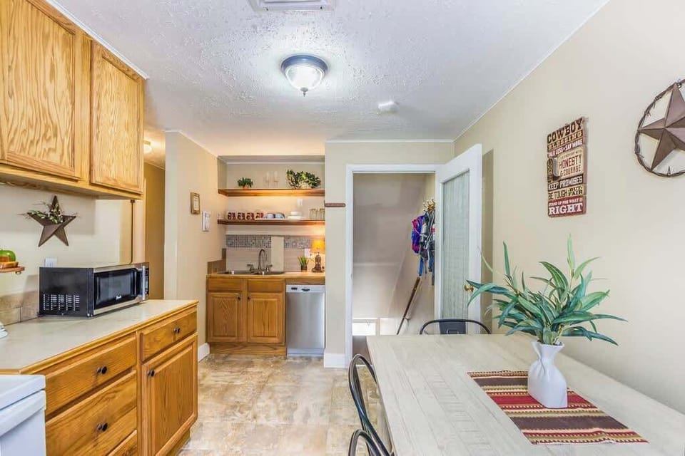 Kitchen area near top entrance