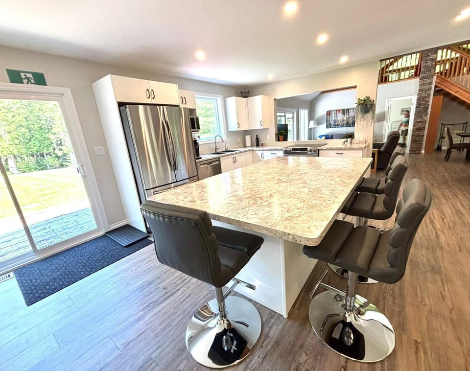 With comfortable seating and room to spare, this kitchen island invites conversation as much as cooking.