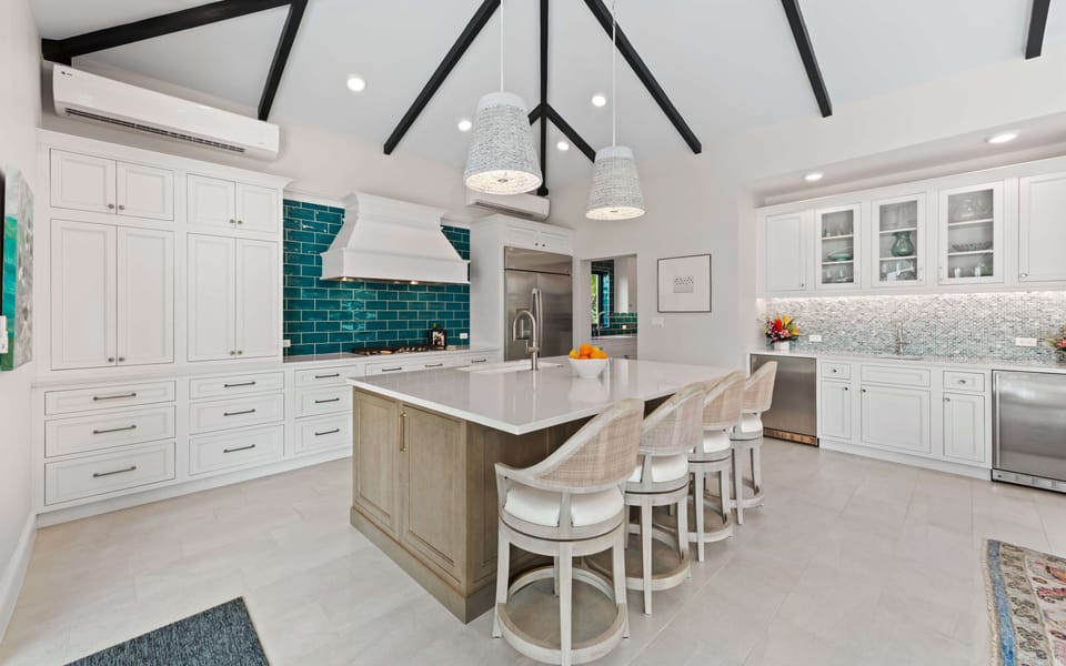 Fully equipped chef’s kitchen with gas range