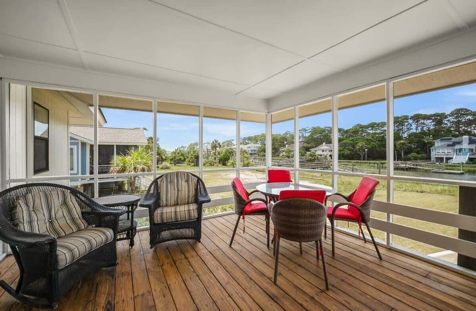 Back Deck.  Overlooks Canal. 