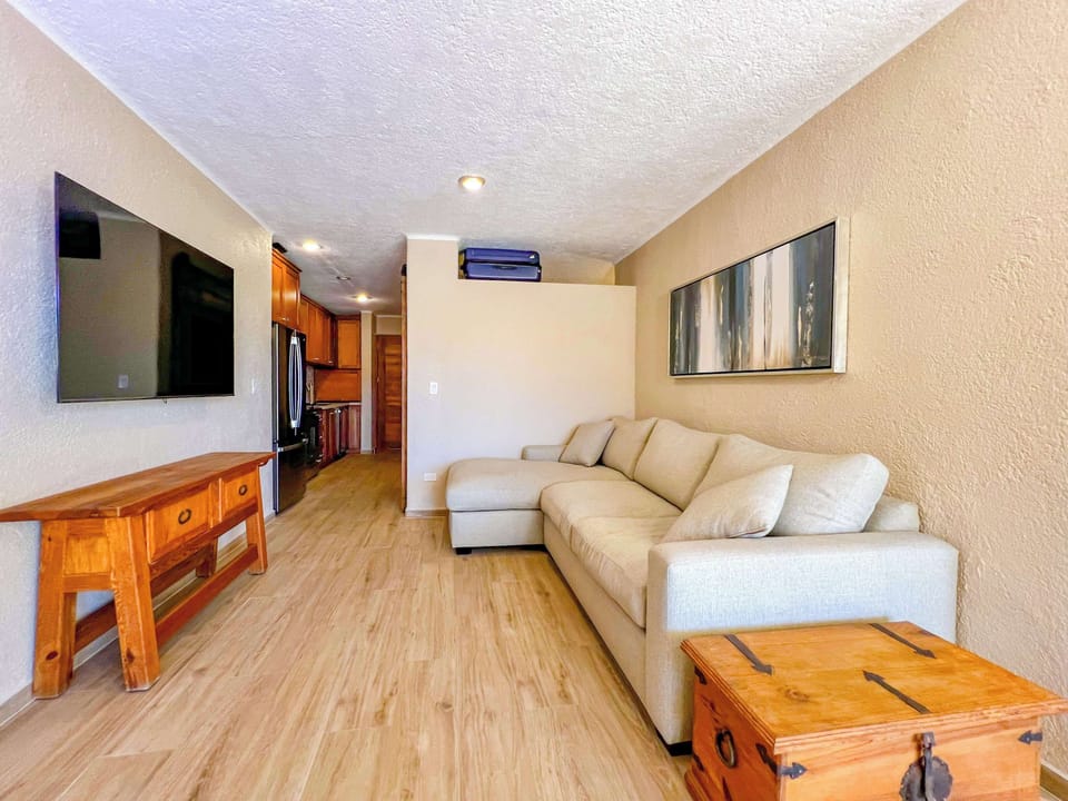 Spacious living area ideal for groups or families.