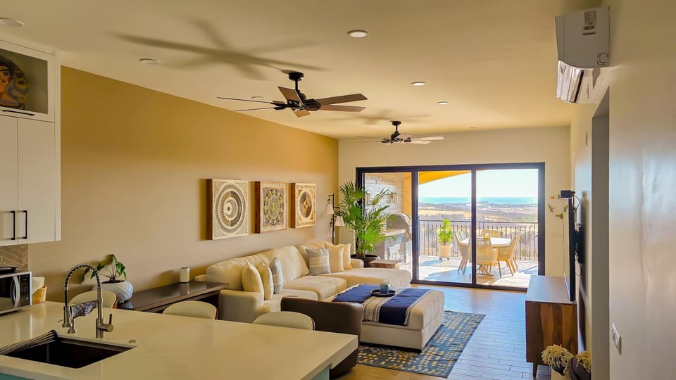 Gather and relax in the inviting living room.