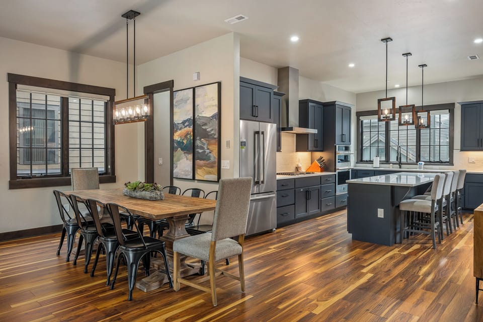 This huge professional kitchen is fully stocked and waiting for your culinary designs!