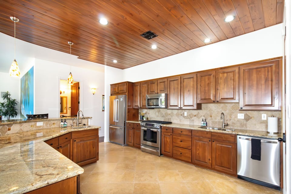 Gourmet kitchen.