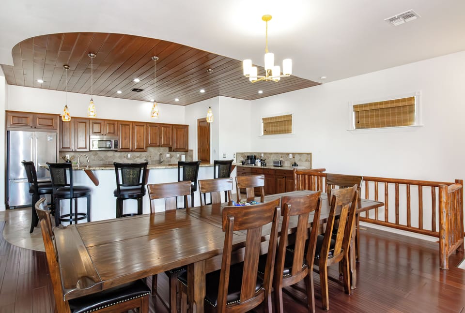 Large dining table.