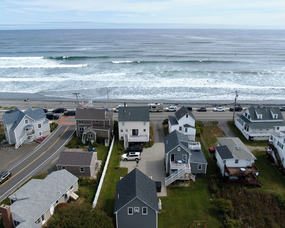 Arial view of the Beach Plum at Sea Spray Cottages.