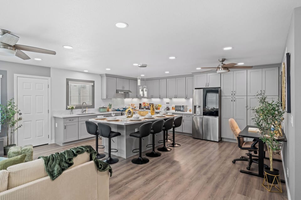 Elegant setup for family-style dining or group meals.