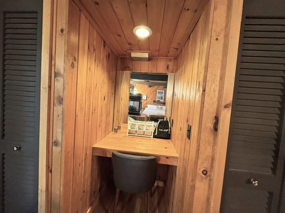 Private makeup area in the suite