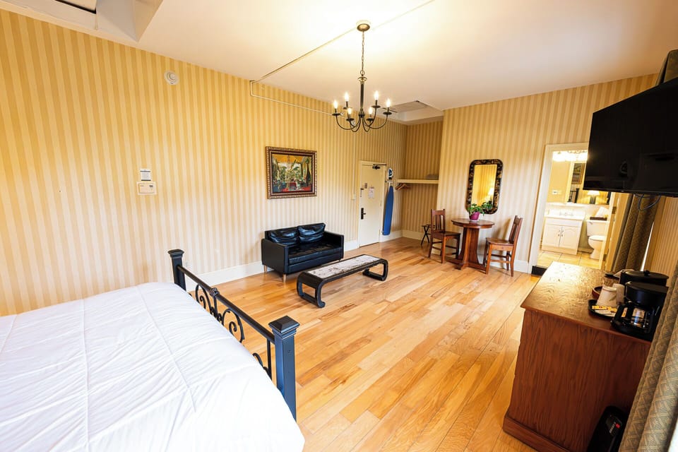 Stretch out in a spacious room with seating and dining nook.