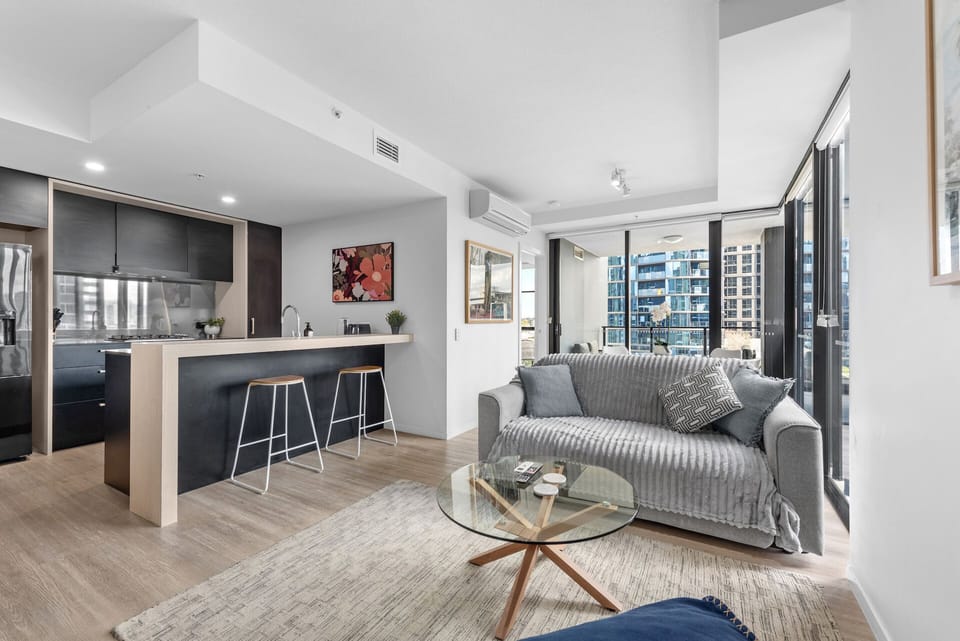 Stylish open-plan living...
