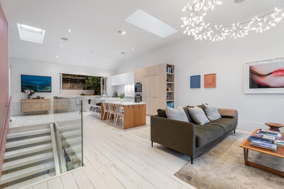 Living room and dining area