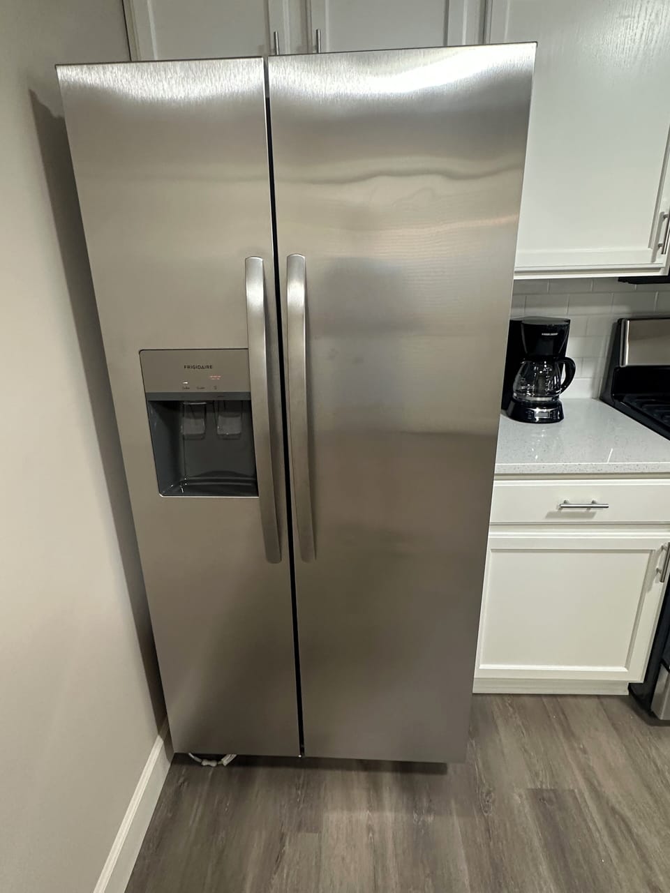 New fridge with ice maker and water