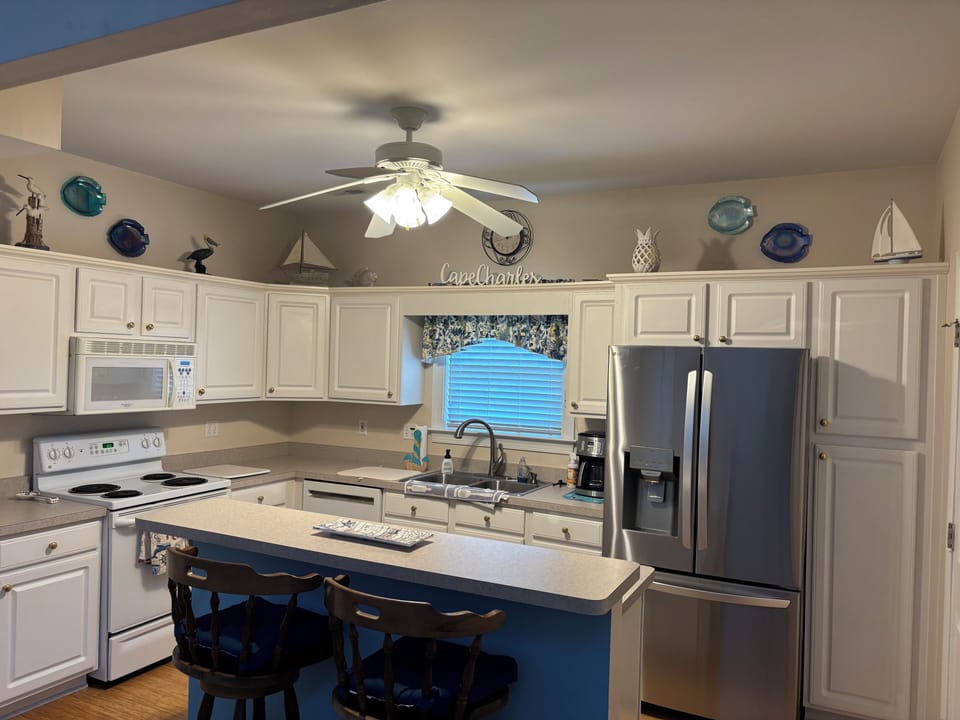Kitchen with new fridge