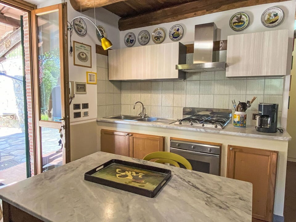 Kitchen, Countertop, Kitchen Appliance, Interior Design, Major Appliance, Wood, Flooring, Furniture, Cabinetry, Kitchen Stove