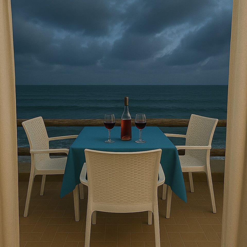 Savor a glass of wine by the waves, with the sea close enough to hear its rhythm