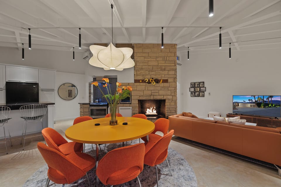 Open concept layout with good flow from living, dining and kitchen