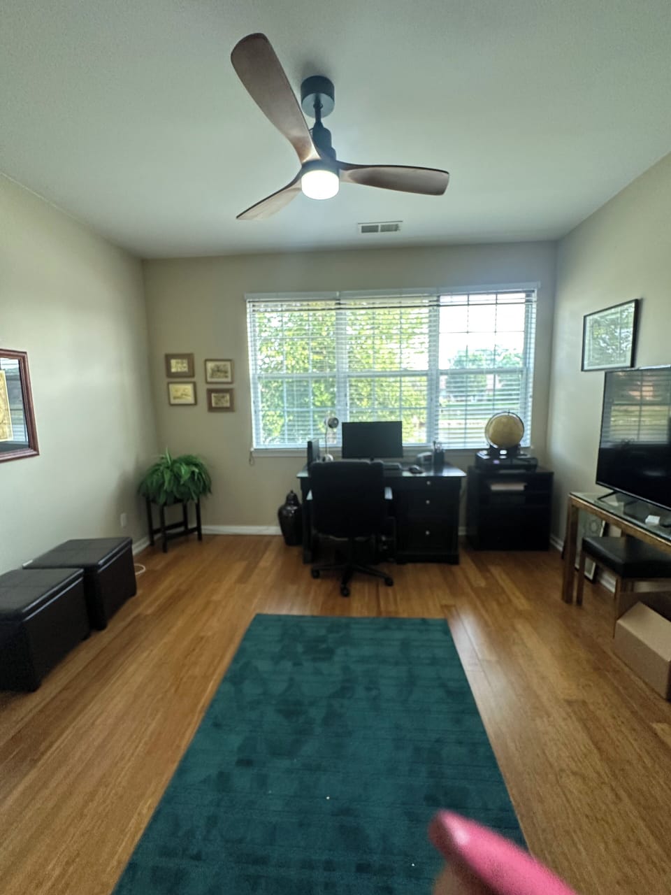 Office with French doors for privacy