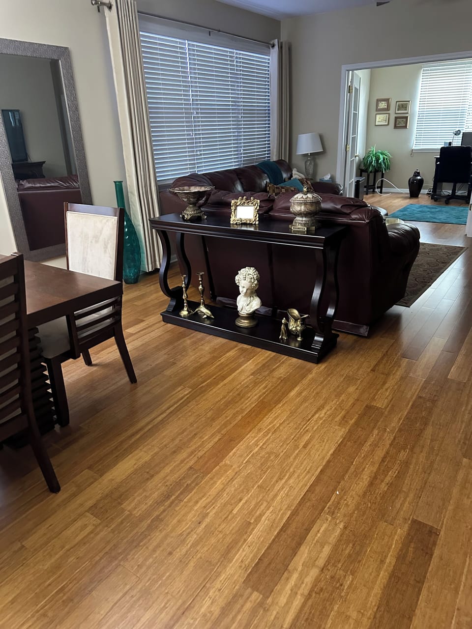 Dining room, living room, and office 