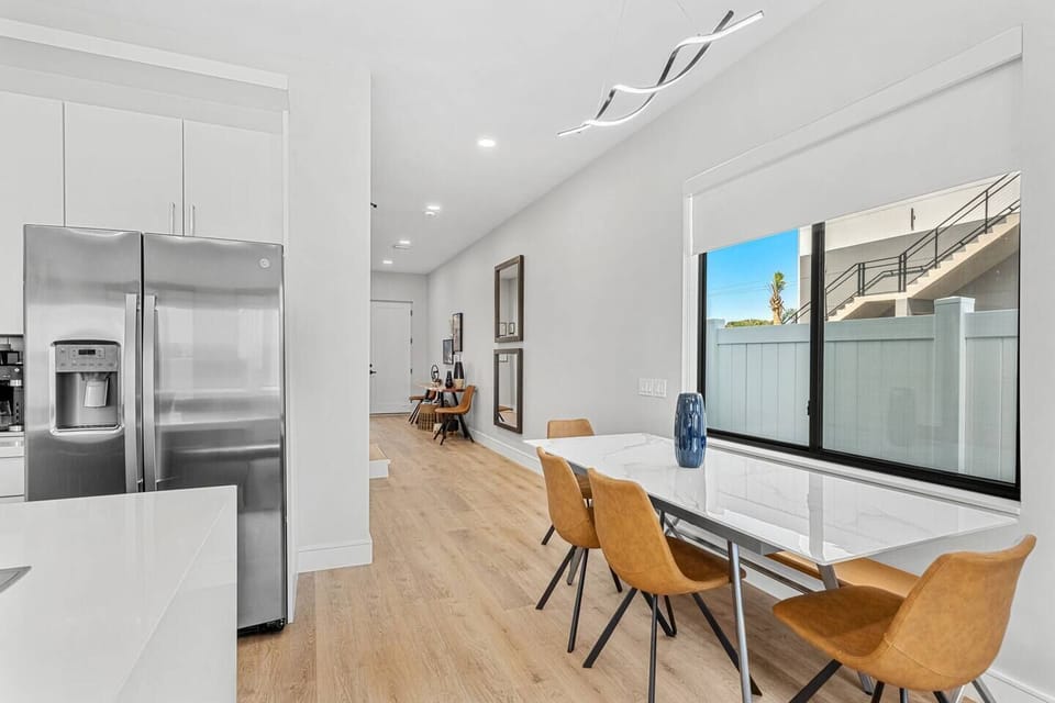 Enjoy meals or morning coffee in this airy dining space.