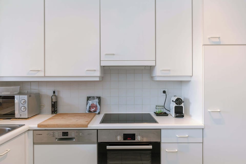 Modern kitchen with built-in appliances