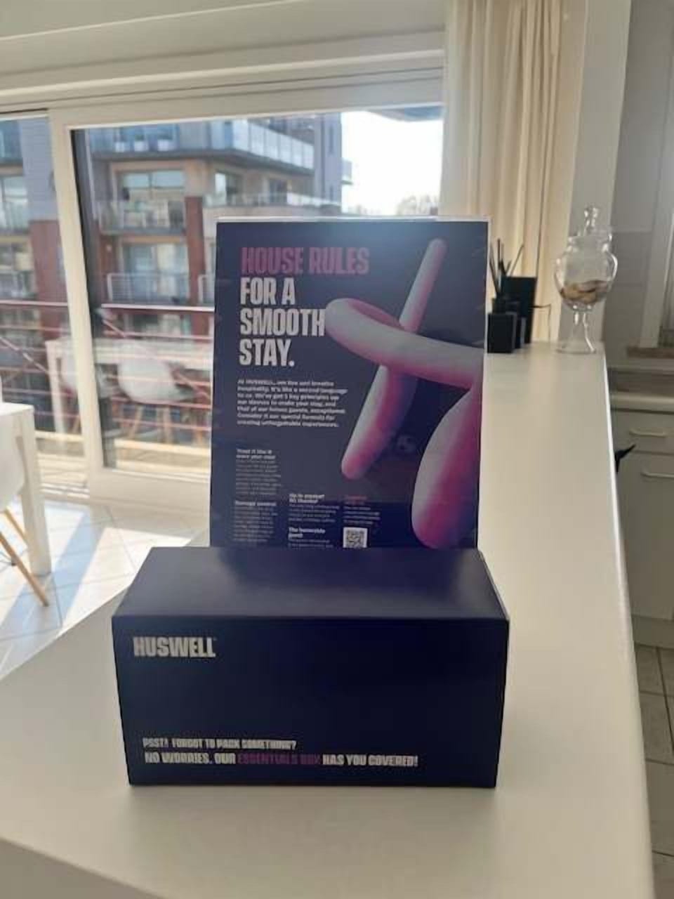 Welcome amenities on arrival table