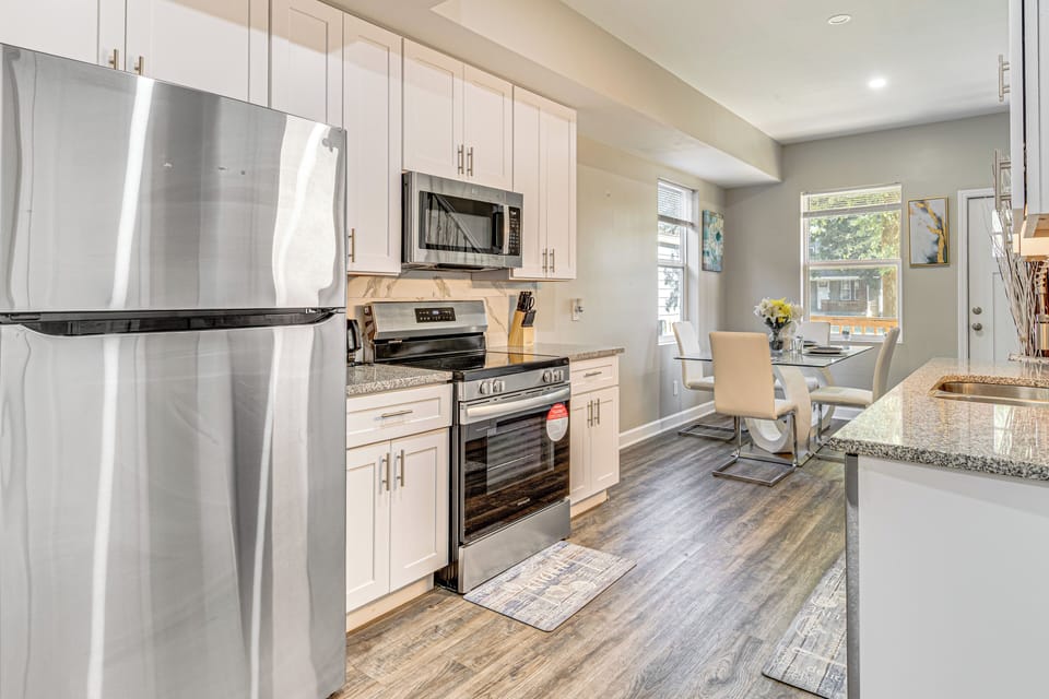 Kitchen & Dining Area | Central A/C & Heating
