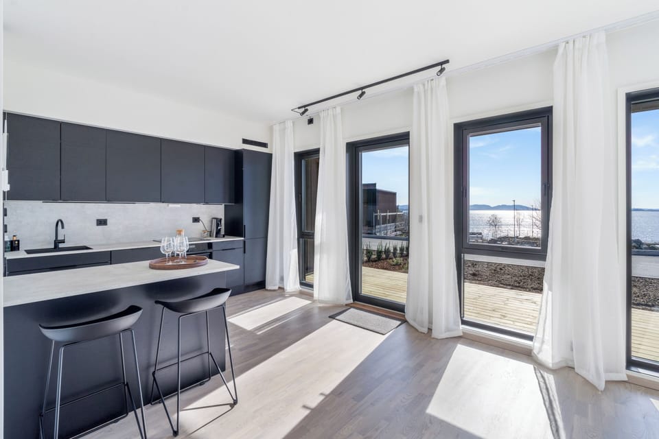 Kitchen and island area