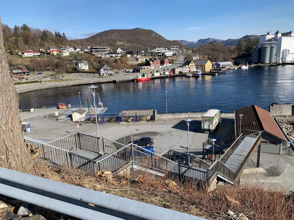 Stairs to bus station and pier