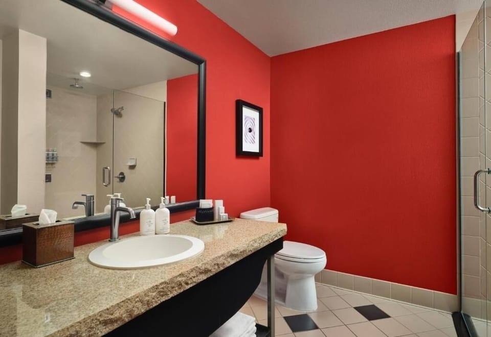 Start the day easily with bright vanity space and essentials.