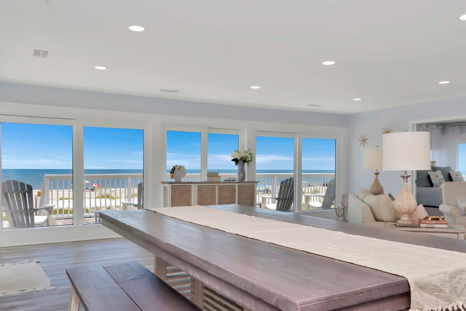 Beachfront dining area