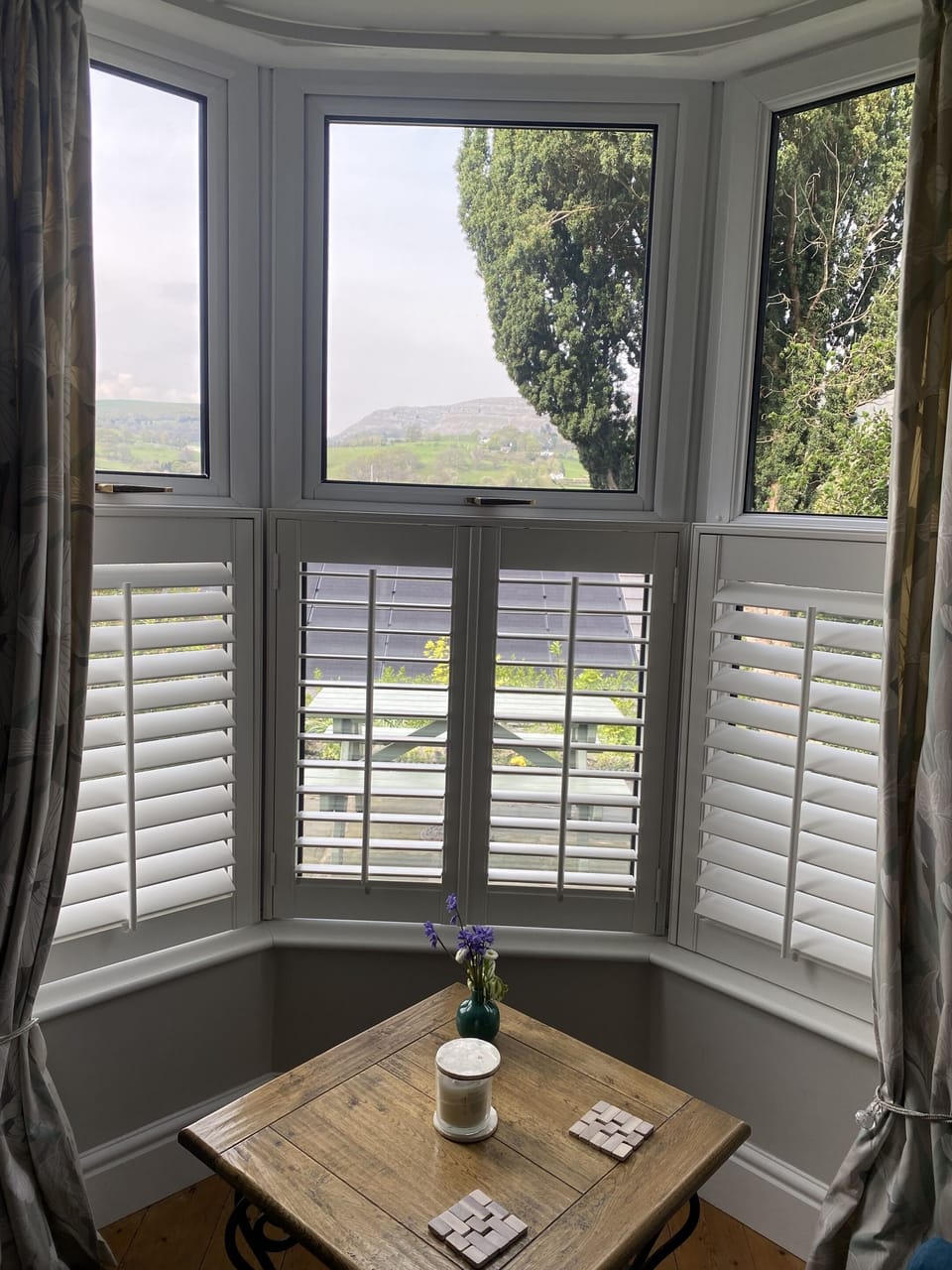 Bay window in bedroom