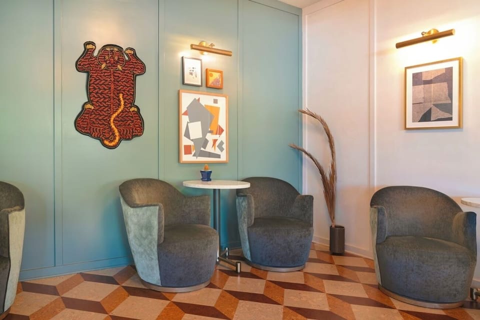 Sip coffee in a quiet nook surrounded by curated art.