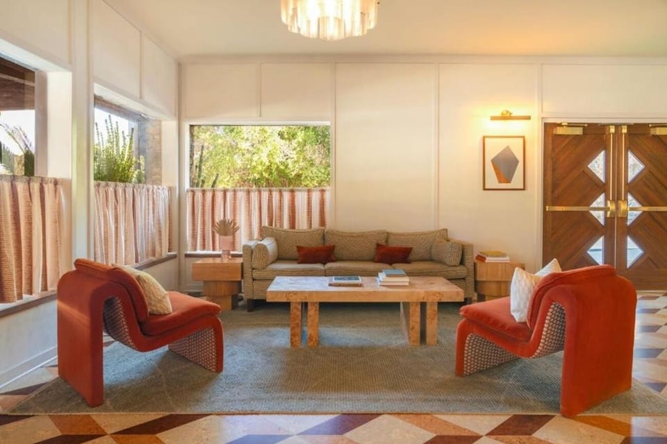 Curl up on deep sofas for cozy afternoon lounging.