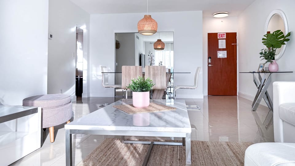 Living room and dining room