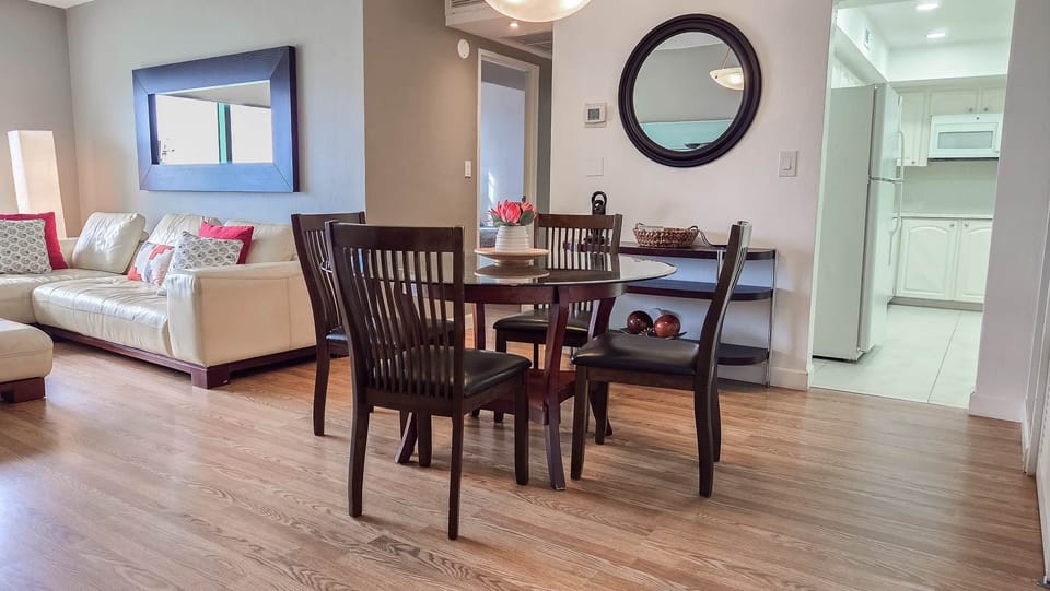 Dining room and living room