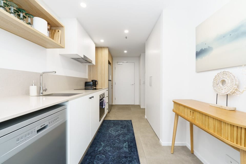 Bright, modern kitchen with everything you need for a comfortable stay
