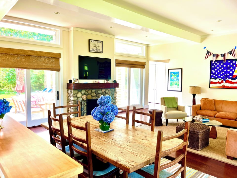 Great Room View from Open Kitchen to Back Yard.
