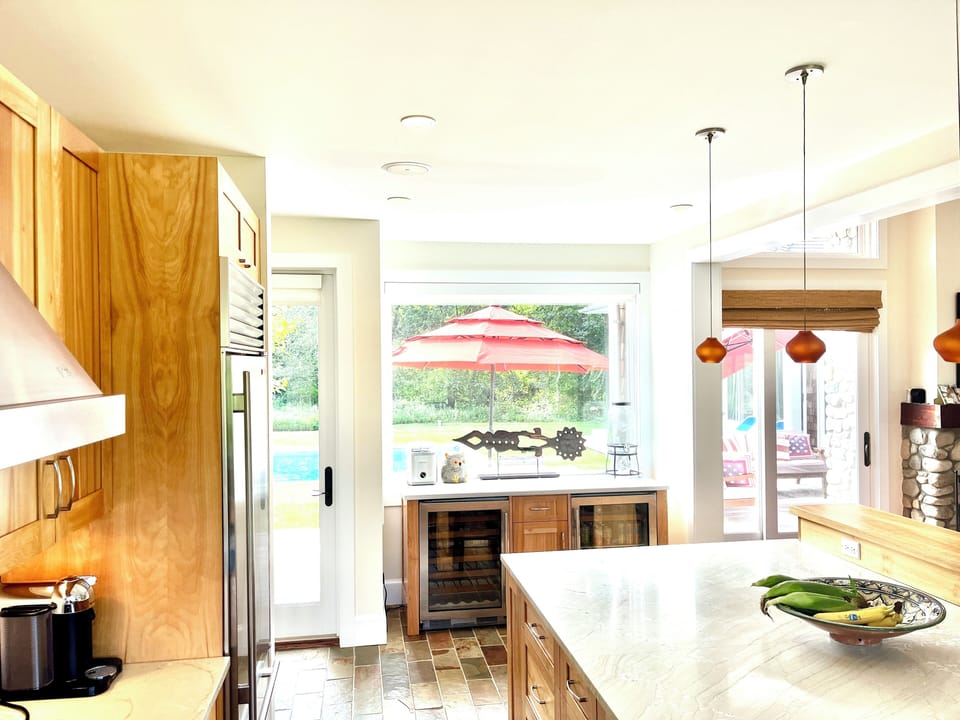 Kitchen with View & Access to Back Yard.