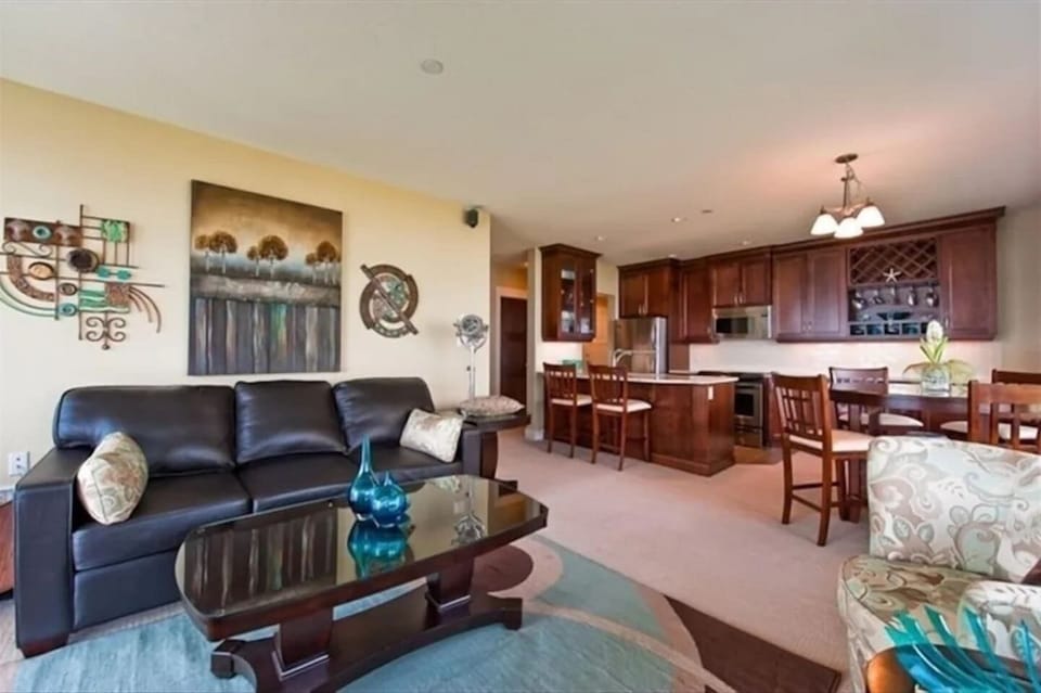 The living room + kitchen!