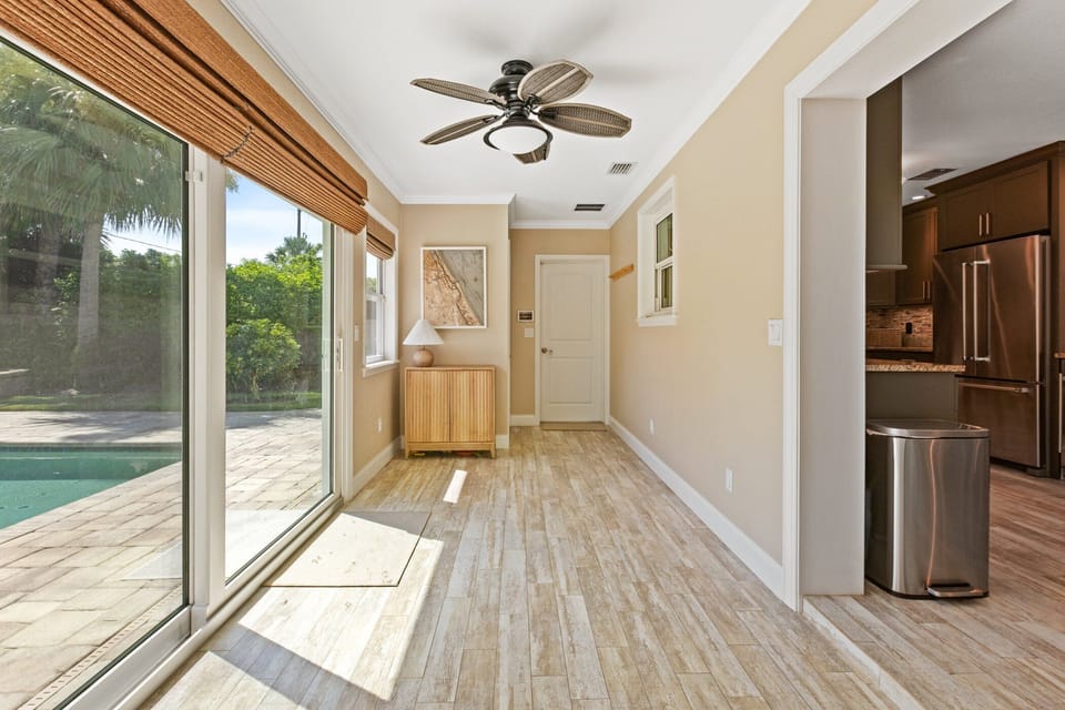 Drink your morning coffee in the sun room.